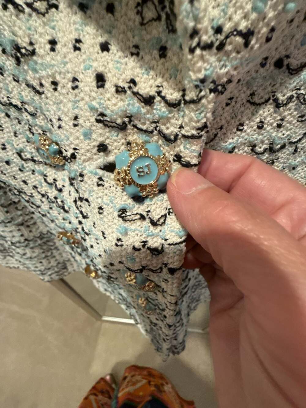St. John Collection Blazer Size 12 Tweed Blue - Picture 2 of 6